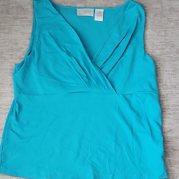Worthington Tops - Worthington Turquoise Sleeveless Tank Top